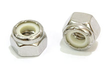 Load image into Gallery viewer, Lock Nut 1/4"-20 Inch (100 Pieces) Stainless Steel Finish Hex, by Bolt Dropper, 304 18-8 Stainless with Nylon Insert.