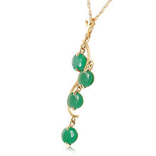 Load image into Gallery viewer, Galaxy Gold 14k 18" Yellow Gold Natural Emeralds Drop Pendant Necklace