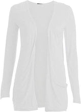 Load image into Gallery viewer, Loxdonz Kids Girls Boyfriend Cardigan Open Front Casual Long Sleeve Fashion Top with Pockets Age 5-13 Years (11-12 Years, White)
