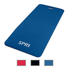 Load image into Gallery viewer, SPRI Exercise Mat for Fitness, Yoga, Pilates, Stretching & Floor Exercises, Blue, 48" L x 20" W x 1/2-Inch Thick