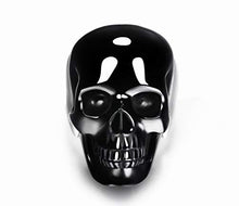 Load image into Gallery viewer, Black Obsidian Carved Gemstone Crystal Skull with Sterling Silver Ring, Skull Jewelry.
