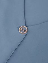 Load image into Gallery viewer, Bebonnie Work Clothes for Women Office,Juniors Blouses for Women 2022 Fashion 3/4 Balloon Sleeve Causal Summer Fall V Neck Chiffon Feminine Elegant Blouses & Button-Down Shirts Blue Grey Large