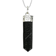 Load image into Gallery viewer, Nuummite Crystal Pencil Point Pendant Necklace with Adjustable Cord - Natural Healing Crystals and Stones for Men, Women and Kids