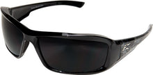 Load image into Gallery viewer, Edge XB116-S Brazeau Wrap-Around Safety Glasses, Anti-Scratch, Non-Slip, UV 400, Military Grade, ANSI/ISEA & MCEPS Compliant, 5.04" Wide, Black & Gray Winged Skull Frame/Smoke Lens