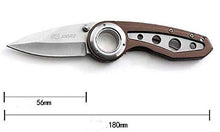 Load image into Gallery viewer, Ideale Outdoor Stainless Steel Knife Folding Blade Pocket Knife Aluminium Handle Brown Knife Hunting Survival Knife Portable Ring Grip Camping Tactical Fishing Knife Accessories EDC Tools Men's Gift