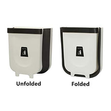 Load image into Gallery viewer, Door Hanging Garbage Can, Over The Cabinet Folding Trash Bin for Kitchen, Creative Collapsible Trash Cans, Wall Mounted Waste Basket Brown
