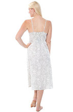 Load image into Gallery viewer, Alexander Del Rossa Womens 100% Cotton Lawn Nightgown, Spaghetti Strap Sleep Dress, Large Beige Cream Filigree (A0587V85LG)