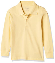 Load image into Gallery viewer, The Children's Place Boys' Baby and Toddler Uniform Long Sleeve Pique Polo, New Yellow, 6-9 Months