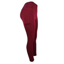 Load image into Gallery viewer, Atezch Women's Yoga Pants with 2 Pockets, Non See-Through High Waist Tummy Control 4 Way Stretch Leggings for Fitness Sports Running (Wine, S)