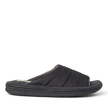Load image into Gallery viewer, Dearfoams mens Max Quilted Nylon Slide Slipper, Black, Medium US