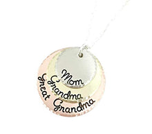 Load image into Gallery viewer, Mom - Grandma - Great Grandma Necklace - Hammered Jewelry - Perfect Gift for Grandma - Hand Stamped Jewelry - Personalized Jewelry
