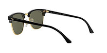 Load image into Gallery viewer, Ray-Ban RB3016 Clubmaster Polarized Square Sunglasses, Black/G-15 Green, 49 mm