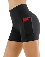 Load image into Gallery viewer, THE GYM PEOPLE High Waist Yoga Shorts for Women Tummy Control Fitness Athletic Workout Running Shorts with Deep Pockets (Medium, Light Green)