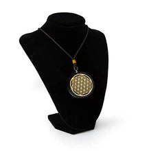 Load image into Gallery viewer, Black Tourmaline Necklace | Orgone Pendant | Flower of Life Orgonite | Reiki Merkaba | EMF Protection Energy Generator | SBB Coil | 2 Inch Diameter with Adjustable Neck Cord (Black Box)
