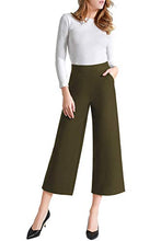 Load image into Gallery viewer, Tsful Women's Casual Loose Wide Leg Pants Pull On Dress Pant(Army Green,M)
