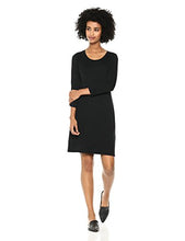 Load image into Gallery viewer, Amazon Brand - Daily Ritual Women's Jersey 3/4-Sleeve Scoop-Neck T-Shirt Dress, Black, Large