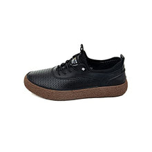 Load image into Gallery viewer, Mecolop Men's Sneakers Leather Casual Shoes Breathable Walking Business Shoes for Men Black 9.5