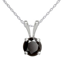 Load image into Gallery viewer, Dazzlingrock Collection 1.00 Carat (ctw) 10K Round Cut Black Diamond Ladies Solitaire Pendant 1 CT, White Gold