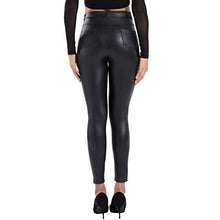 Load image into Gallery viewer, Tagoo Faux Leather Leggings for Women High Waisted Pleather Pants Black Stretch Tights with Pockets