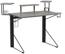 Load image into Gallery viewer, DAR CORE Computer Gaming Desk, Standard, Gray/Black