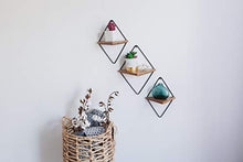Load image into Gallery viewer, Simulayte Floating Geometric Triangle Shelves | Rustic Wall Shelf Set of 3 | Modern Wall Decor | Diamond Frame | Farmhouse Art | Mounting Hardware Included