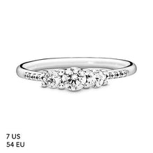 Load image into Gallery viewer, Pandora Jewelry Clear Three-Stone Cubic Zirconia Ring in Sterling Silver, Size 8.5