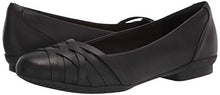 Load image into Gallery viewer, Clarks Women's Sara Clover Ballet Flat, Black Leather, 7.5