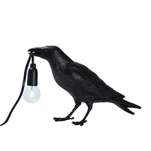 Load image into Gallery viewer, CHABEI Modern Table Light, Bird Desk Lamp, Resin Standing Bird Lighting for Living Room, Bedroom, Office, College Dorm (Black)