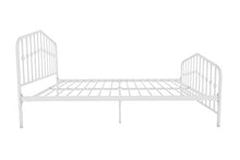 Load image into Gallery viewer, Novogratz Bushwick Metal Bed with Headboard and Footboard | Modern Design | Full Size - White