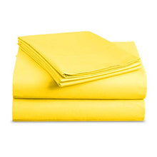 Load image into Gallery viewer, BASIC CHOICE Hypoallergenic Brushed Microfiber Bed Sheet Set, Yellow, Queen, 4 Pieces