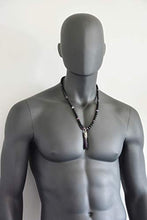 Load image into Gallery viewer, Amethyst & Onyx February Birthstone Handmade Beaded Crystal Jewelry New Age Long Men's Necklace
