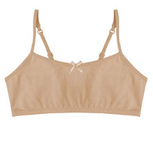 Load image into Gallery viewer, Popular Cotton Girls Training Bra - Crop Cami Training Bras for Girls w Adjustable Straps. Bra Pack 5 PK Brights 10/12