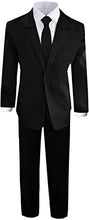 Load image into Gallery viewer, Boys Black Tuxedo Suit with Tie Young Boys Youth Size 18