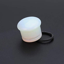 Load image into Gallery viewer, ZS Single Flare Clear Opalite Moonstone Ear Plugs and Tunnels with O-Ring Stretcher Expander Pair (7/16"(11mm))