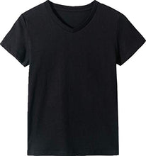 Load image into Gallery viewer, UNACOO Unisex Kids 2 Packs or 3 Packs Tees Short Sleeve V Neck T-Shirt for Boys and Girls (Age 3-12 Years)(Black+White,xs(3-4Y))