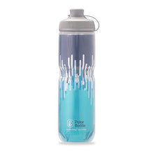 Load image into Gallery viewer, Polar Bottle Breakaway Muck Insulated Mountain Bike Water Bottle - BPA Free, Cycling & Sports Squeeze Bottle with Dust Cover (Zipper - Slate Blue & Turquoise, 24 oz)