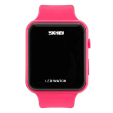 Load image into Gallery viewer, Unisex Square Large Face LED Digital Watch Electronic for Men Watch for Women Student Silicone Watches (Pink)