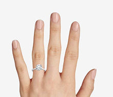Load image into Gallery viewer, 14K Solid White Gold 3.0 Carat Solitaire CZ Engagement Ring, Size 6