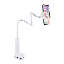 Load image into Gallery viewer, Tryone Gooseneck Phone Holder, Flexible Long Arm Mount Stand Compatible with Smartphones, Max Width 3in, Overall Length 27.5in(White)