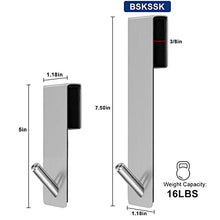 Load image into Gallery viewer, BSKSSK Shower Door Hooks, 7.5 Inches Over The Door Towel Hooks Hanger Extended for Bathroom Frameless Glass Door, Robe Sponge Bath Hook Stainless Steel Silver 2 Pack