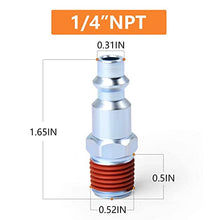 Load image into Gallery viewer, GASHER 1/4-Inch Brass Industrial Coupler,1/4 Inch NPT Threads Size, Quick Connect Air Coupler & Air Plug