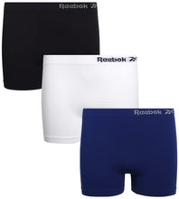 Load image into Gallery viewer, Reebok Girls? Underwear - Seamless Cartwheel Shorties (3 Pack), Size X-Large, Blue/White/Black