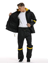 Load image into Gallery viewer, Ourcan Rain Suits for Men Fishing Rain Gear for Men Waterproof Lightweight Rain Coats for Men Waterproof with Hood and Pants (Black, S)