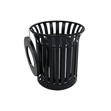 Load image into Gallery viewer, Outdoor Metal Slatted Trash Receptacle,Waste Receptacle,Commercial Trash Cans,Zone Round Garbage Bin,Square Hotel Street Patio Indoor Metal Standard Waste Receptacle
