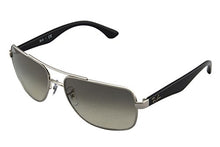 Load image into Gallery viewer, Ray-Ban Men's RB3483 Metal Square Sunglasses, Silver/Grey Gradient, 60 mm