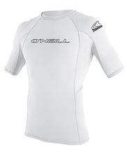 Load image into Gallery viewer, O'Neill Wetsuits Men's Basic Skins UPF 50+ Short Sleeve Rash Guard, White, Large