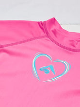 Load image into Gallery viewer, Kanu Surf Girls' Karlie UPF 50+ Sun Protective Rashguard Swim Shirt, Seafoam Neon Pink, 12