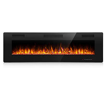 Load image into Gallery viewer, Antarctic Star Electric Fireplace in-Wall Recessed and Wall Mounted, 750/1500 Fireplace Heater and Linear Fireplace with Multicolor Flame, Control by Touch Panel & Remote (Black) … (30‘’)
