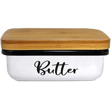 Load image into Gallery viewer, Home Acre Designs Butter Dish with Lid for Countertop - Unbreakable Metal Container & Covered Mess-Free Butter Keeper - Large Vintage Farmhouse Style Dishes