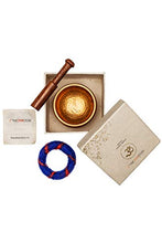 Load image into Gallery viewer, Tibetan Singing Bowl Set by Ohm Store — Meditation Sound Bowl and Wooden Striker with Lokta Gift Box — Hand Hammered Nepali Instrument for Yoga, Chakra Healing and Stress Relief